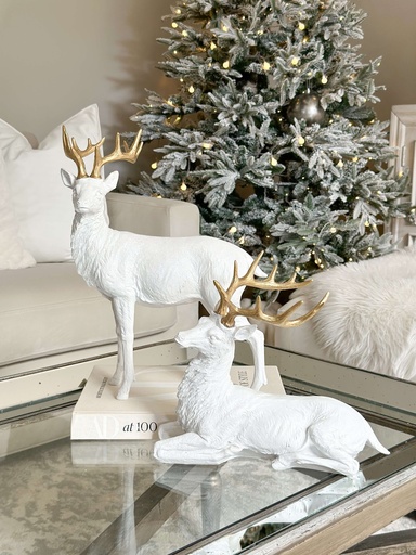 [54287A-1 y 54287A-2] Set de 2 renos de astas doradas escarchados