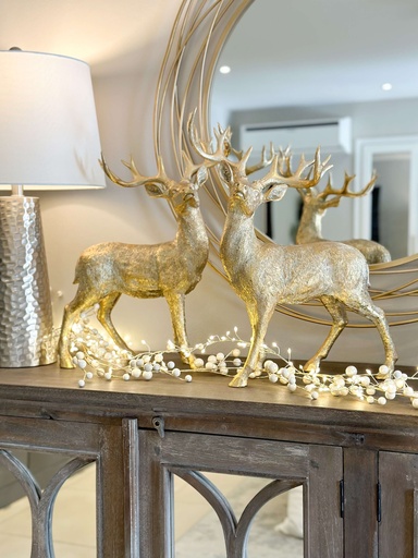 [4011161] Set de 2 venados dorados grandes