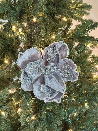 [XF675-GYSV] Magnolia velvet gris y plateada