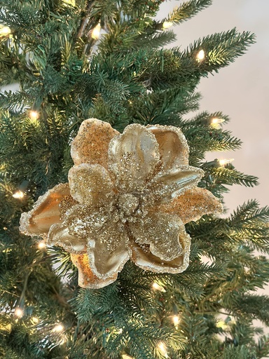 [XG1051-GO] Magnolia dorada con piedras y escarcha