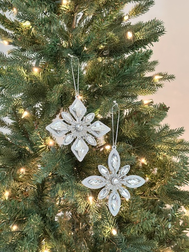 Ornamento plateado con piedras (2 Estilos)