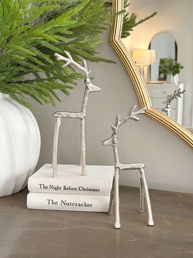 [XD246.S10/XD246.S12] Set de 2 venados modernos plateados