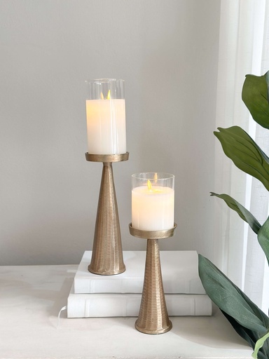 [D8480 y D8479] Set de 2 candelabros dorados pequeños