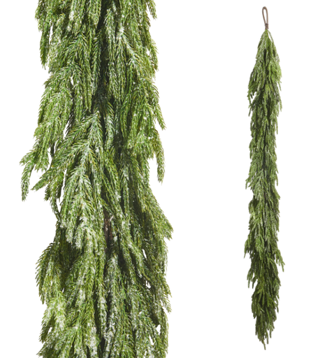 [G4422749] Guirnalda de pino norfolk verde nevada de 6 pies