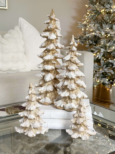 Arboles dorados nevados (4 tamaños)