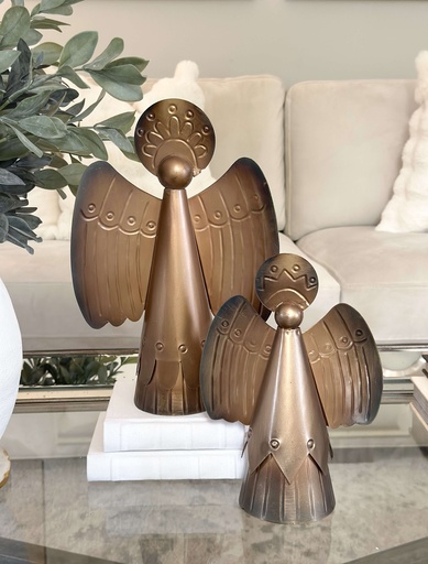 [18946.40 y 18945.40] Set de 2 Ángeles rústicos de metal