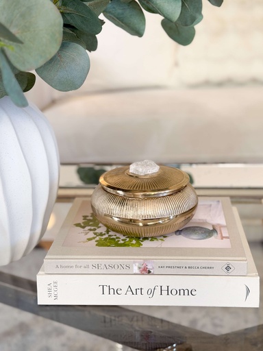 [EV22283-01] Jar dorado de metal con piedra