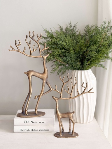 [XF421730/1830] Set de 2 venados dorado cepillado