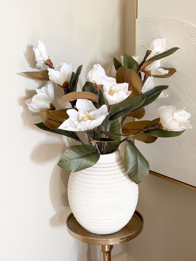[FL2559-12] Rama de magnolia con 3 flores