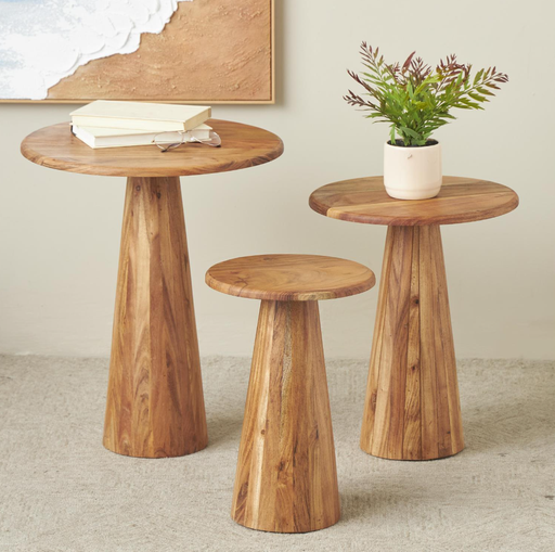 Mesas redondas de madera (3 Tamaños)