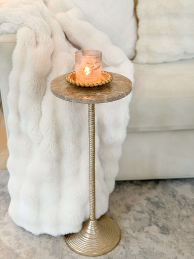 [18030] Mesita redonda top de Travertino