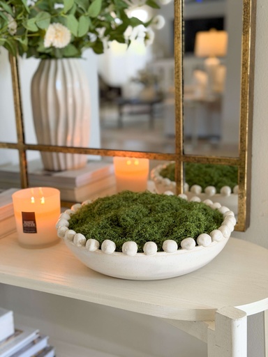 [50855.01] Beaded Bowl blanco artesanal