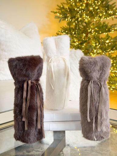 Bolsa para botella de faux fur (3 Colores)
